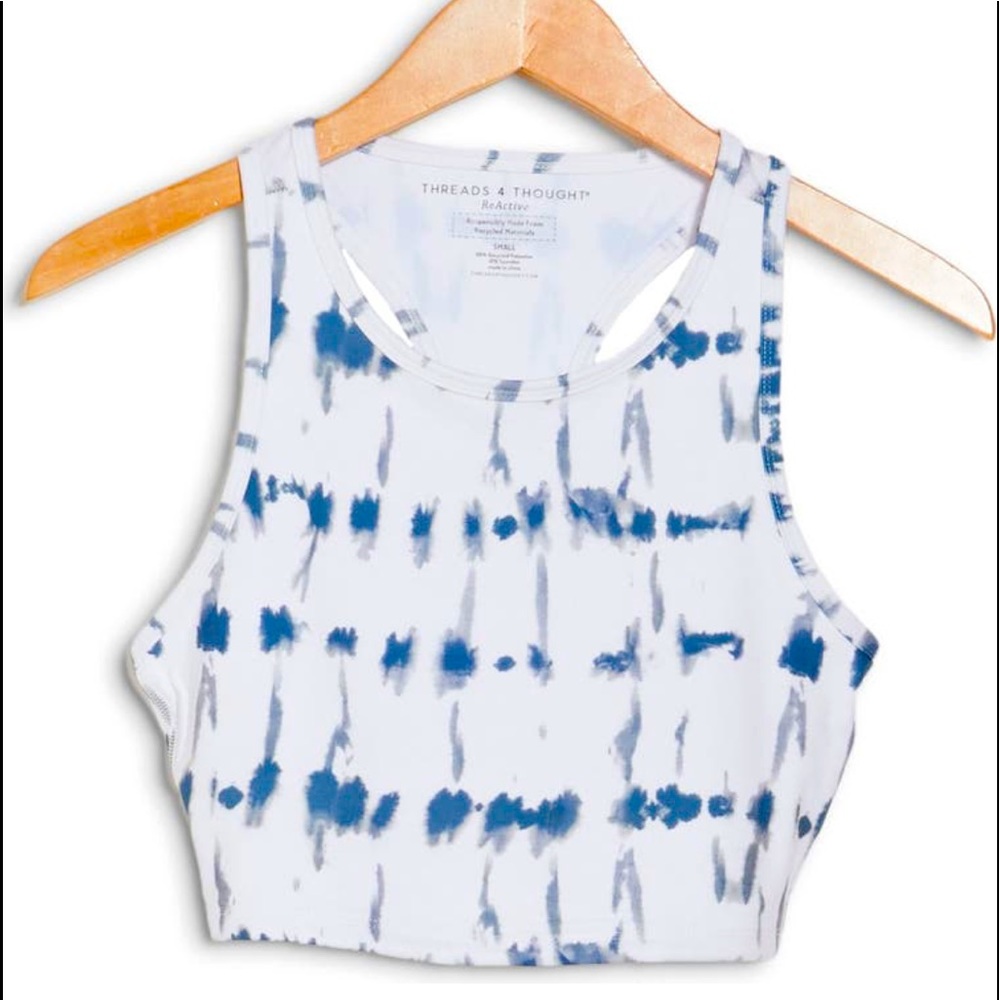 Threads 4 Thought Kady Blue Indigo Stripe Wash Crop Top. - XL - Picture 1 of 5